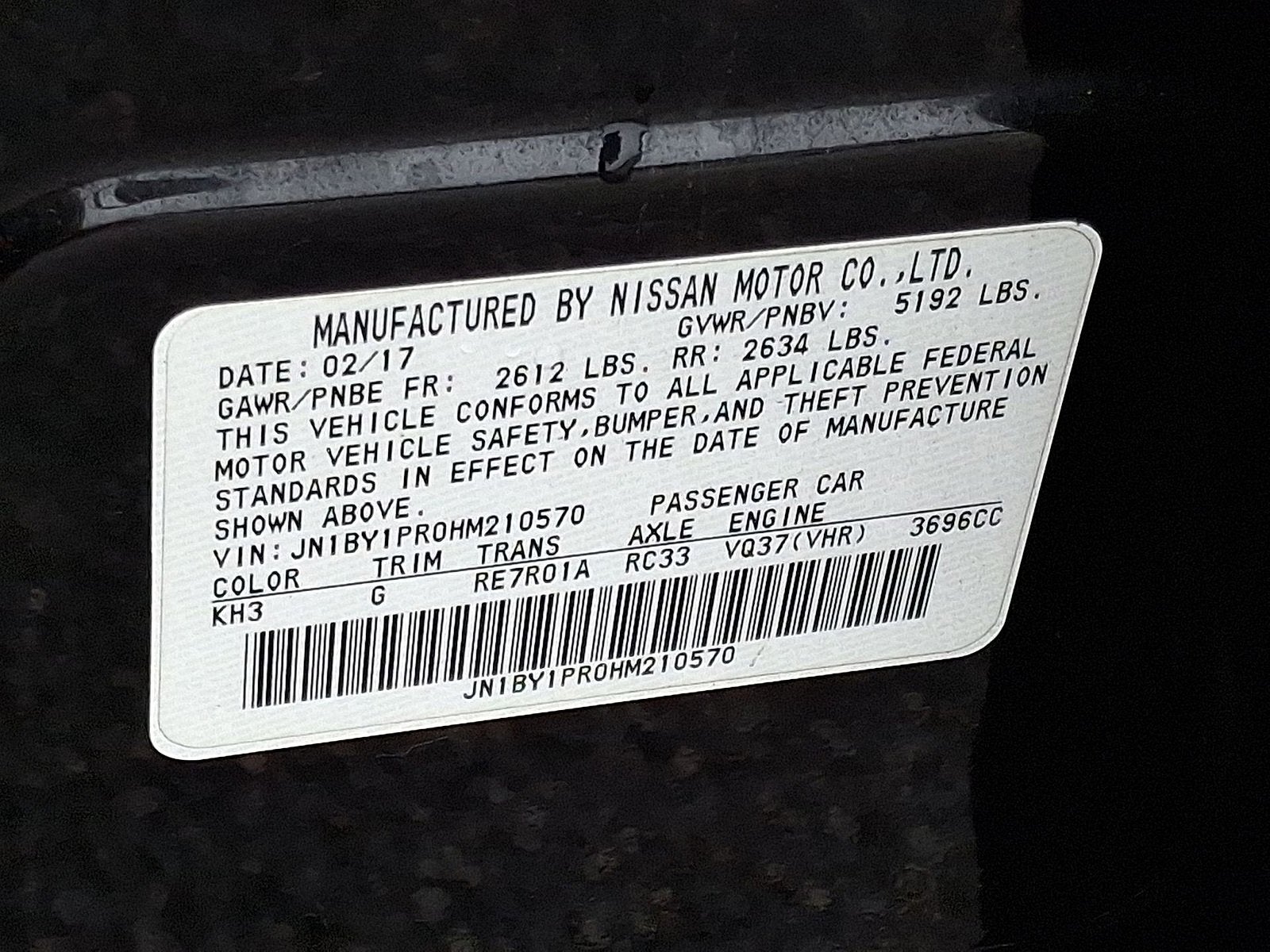 2017 INFINITI Q70L 3.7X