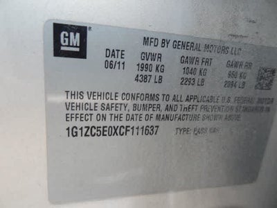 2012 Chevrolet Malibu LT w/1LT