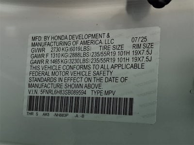 2025 Honda Odyssey Touring