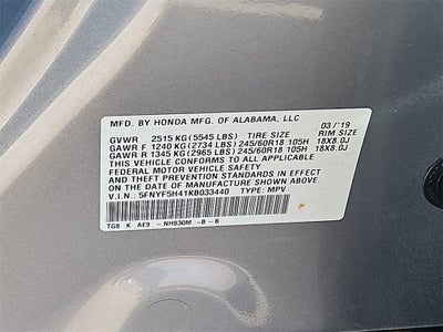 2019 Honda Pilot EX-L w/Navi & RES